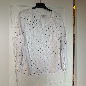 Croft & Barrow White & Blue dot Tunic 1x